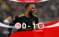 Olympiacos 0-1 Arsenal: Thi đấu nhạt nhoà, Pháo thủ vẫn giành lợi thế