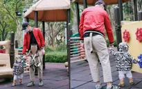 Bất chấp đại dịch COVID-19, Trịnh Gia Dĩnh vẫn cho con ra ngoài chơi