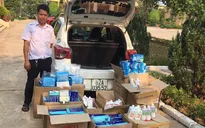 Xuất lậu số khẩu trang, găng tay y tế, nước sát khuẩn qua Lào