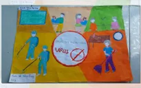 Học sinh nông thôn Cần Thơ vẽ tranh chủ đề phòng chống Covid-19