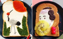 Độc đáo sáng tạo nghệ thuật từ bánh mì nướng