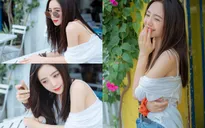 Quỳnh Kool khoe vai trần gợi cảm với áo hai dây