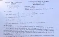 CHÍNH THỨC: Đề thi môn Toán vào lớp 10 THPT năm 2020 tại Hà Nội