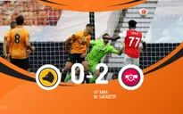Wolverhampton 0-2 Arsenal: Saka - Lacazette lập công (Vòng 33 Ngoại hạng Anh)
