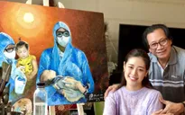 Hoa hậu Khánh Vân cùng ba vẽ tranh về phòng chống dịch COVID-19