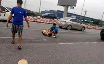 Trung úy CSGT bị nam thanh niên đi xe mô tô phân khối lớn tông gãy chân