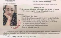 Nữ công dân sinh năm 1993 trốn cách ly y tế