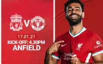 Thông tin trước trận đấu Liverpool - Man Utd (23h30 ngày 17/01)