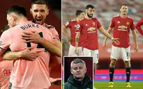 Vòng 20 Ngoại hạng Anh: Man Utd thua sốc đội cuối bảng Sheffield Utd