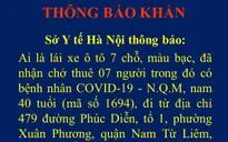 Thông báo tìm lái xe 7 chỗ chở BN1694 từ Hà Nội đến Thái Bình