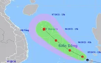 Áp thấp di chuyển nhanh, có thể mạnh lên thành bão, hướng vào quần đảo Hoàng Sa