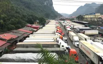 Hàng nghìn container nông sản xếp hàng chờ thông quan qua cửa khẩu