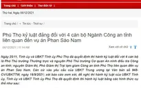 Cách chức, cảnh cáo 4 cán bộ Công an tỉnh Phú Thọ liên quan đến vụ án Phan Sào Nam