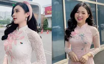 Cặp nữ MC xinh đẹp của "VTV kết nối" rạng rỡ trong áo dài