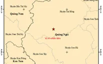 Hai trận động đất xảy ra liên tiếp ở Quảng Ngãi