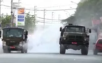 6 xe chuyên dụng phun khử khuẩn toàn bộ khu vực Núi Hiểu, Bắc Giang