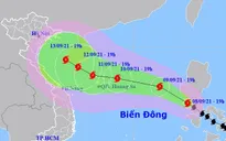 Đêm nay (8/9), bão Côn Sơn giật cấp 11 tiến vào Biển Đông