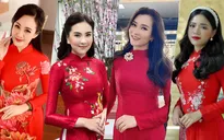 Tà áo dài đỏ nhìn là thấy Tết của các nữ BTV xinh đẹp