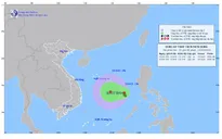 Ngày 13/10, sức gió vùng tâm áp thấp nhiệt đới giật cấp 9, rủi ro thiên tai cấp 3