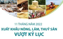 [INFOGRAPHIC] 11 tháng năm 2022: Xuất khẩu nông, lâm, thủy sản đạt hơn 49 tỷ USD