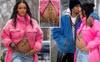 Rihanna hạnh phúc khoe bụng bầu