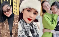 Diễn viên Việt ngày Tết: Phương Oanh diện áo da beo, Huyền Lizzie du Xuân với Quỳnh Kool