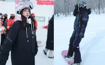Angelababy đi trượt tuyết sau ly hôn
