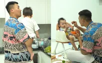 Cuộc chiến nuôi con: Diễn viên Xuân Phúc "toát mồ hôi hột" nấu ăn cho con
