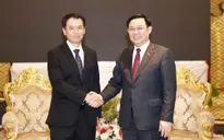 Chủ tịch Quốc hội Vương Đình Huệ tiếp Chủ tịch Kiểm toán Nhà nước Lào