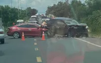 Hai xe ô tô va chạm trên Quốc lộ 20, nhiều người bị thương