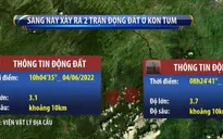 Hai trận động đất liên tiếp ở Kon Tum