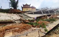 Kè chống sạt lở vừa xây xong đã sụt lún, hư hỏng