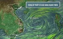 Vùng áp thấp trên Biển Đông có khả năng mạnh thêm
