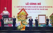 Chủ tịch Quốc hội Vương Đình Huệ dự lễ công bố nghị quyết thành lập thị xã Việt Yên, Bắc Giang