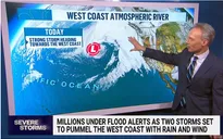 Bang California (Mỹ) chuẩn bị đối phó với những cơn bão "sông khí quyển" liên tiếp