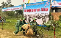 Sôi nổi thi đấu đẩy xe đạp thồ, tải đạn trong dịp lễ hội Hoa Ban năm 2024