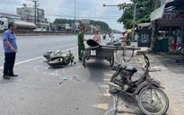 Xe chở tôn đi ngược chiều chém đứt lìa bàn tay 1 người đi xe máy