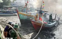 TP Hồ Chí Minh: Cháy 3 thuyền đánh cá nhưng không thiệt hại về người
