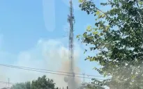 Tháp truyền hình Nga bốc cháy sau khi bị UAV Ukraine tấn công