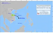 Áp thấp nhiệt đới giật cấp 8 trên vùng biển Quảng Trị đến Quảng Nam, nhiều nơi mưa to