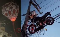 Khinh khí cầu kéo lê xe máy gây mất điện tại Brazil