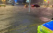Thái Nguyên: Nhiều tuyến đường ngập sâu sau trận mưa lớn
