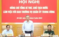 Tổng Bí thư, Chủ tịch nước Tô Lâm làm việc với Ban Thường vụ Quân ủy Trung ương