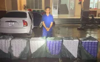 Bắt quả tang đối tượng lái xe ô tô chở hàng nghìn bao thuốc lá nhập lậu