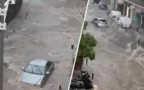Lũ lụt cuốn trôi nhiều xe cộ tại thành phố Cannes (Pháp)