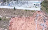 Sạt trượt nghiêm trọng tại Trạm cắt 220kV Bờ Y