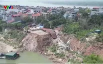 Sạt lở bờ sông Đuống gây nguy hiểm cho nhiều hộ dân