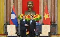 Chủ tịch nước Lương Cường tiếp Thủ tướng Lào Sonexay Siphandone