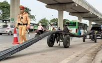 Hà Nội: Xử lý gần 250 triệu đồng vi phạm liên quan xe tự chế, chở hàng cồng kềnh