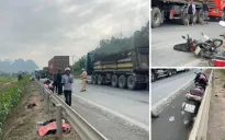 Tai nạn liên hoàn trên Quốc lộ 1A giữa xe đầu kéo và 3 xe mô tô khiến 1 người tử vong